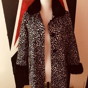 Leopard light jacket faux fur punk vintage rocker
